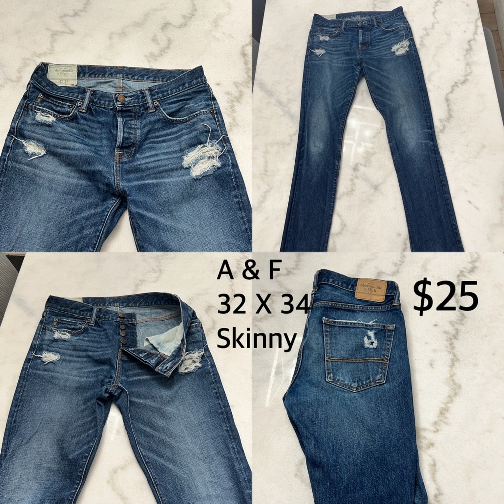 32 X 34 Abercrombie & Fitch Skinny Jeans